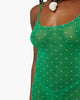 Mesh Scoop Maxi Slip Dress- Emerald