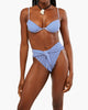 Striped Bikini Top- Coastal Blue/ Off White