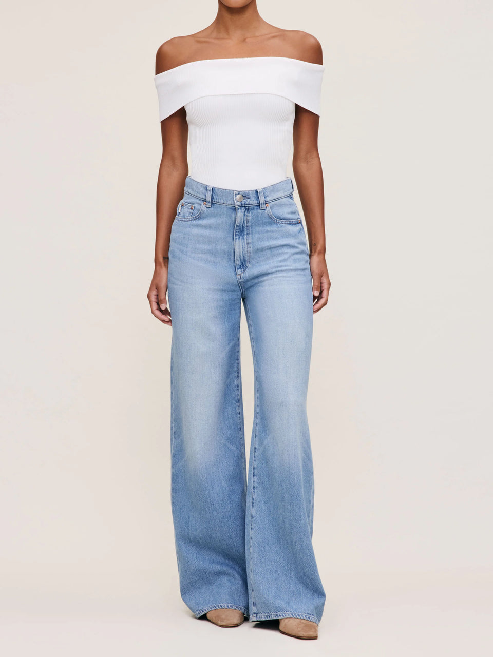 Hepburn High Rise Wide Leg Vintage - River Bank