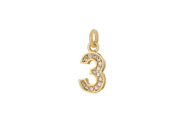 Mini Numbers Charm - 3