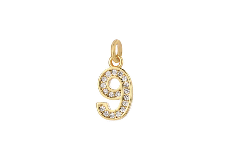 Mini Numbers Charm - 9