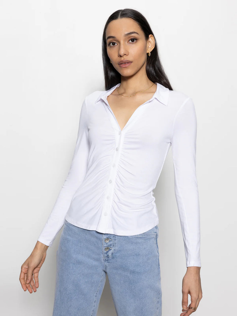 Dreamgirl Button Up - White