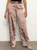 Classy Wide Leg Cargo Pant-Rose Gold