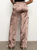 Classy Wide Leg Cargo Pant-Rose Gold