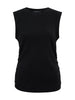 Ribbed Ruched Tank- Black