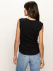 Ribbed Ruched Tank- Black