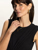 Ribbed Ruched Tank- Black
