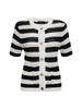 Open Knit Cardi - Blk/White