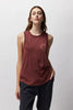 Practice Gratitude Double Twist Tank- Washed Burgundy