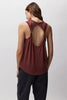 Practice Gratitude Double Twist Tank- Washed Burgundy