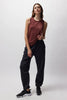 Practice Gratitude Double Twist Tank- Washed Burgundy