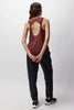 Practice Gratitude Double Twist Tank- Washed Burgundy