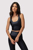 Indie Wet Look Crop Tank- Black