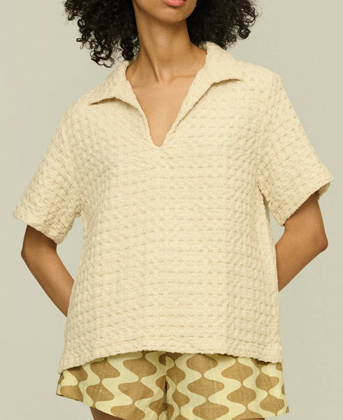 OAS ecru jaffa waffle shirt Ecru Waffle Textured Co-ord Set Shirt XL