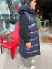 Iria Hooded Vest- Blue Black