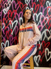 5 Stripe Women's Sweat pant- Light Pink/ Purple Orange