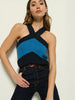 Indy Halter Sweater Top - Seascape
