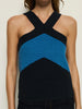 Indy Halter Sweater Top - Seascape
