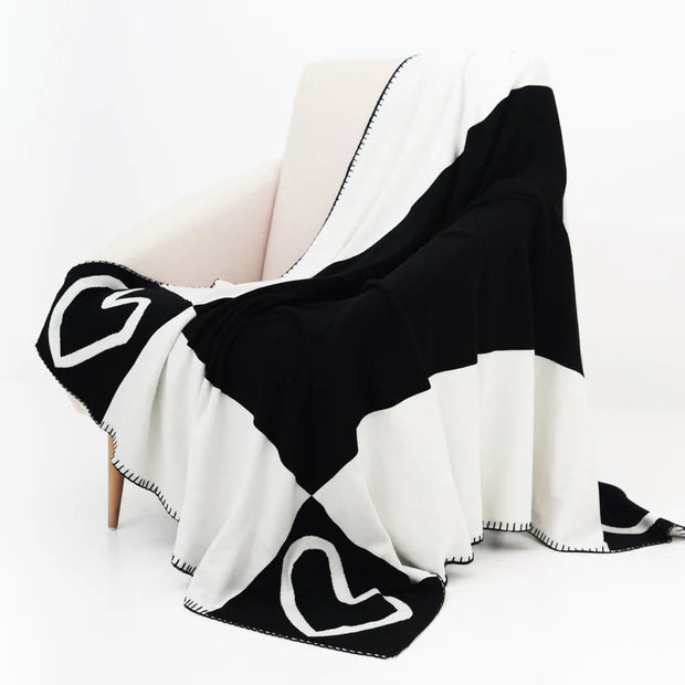 Imperfect Heart Quad Blanket - Black