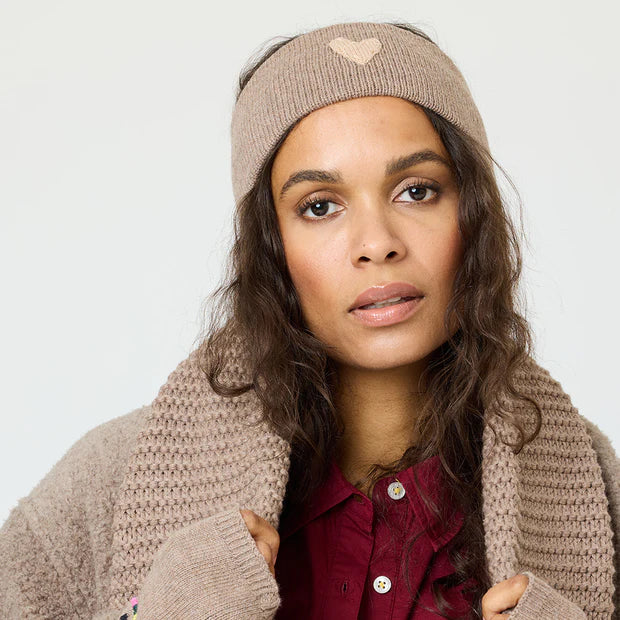 Imperfect Heart Ear Warmers - Taupe