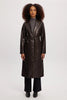 Marcelle Vegan Leather Coat - Cognac