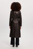 Marcelle Vegan Leather Coat - Cognac