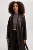 Marcelle Vegan Leather Coat - Cognac