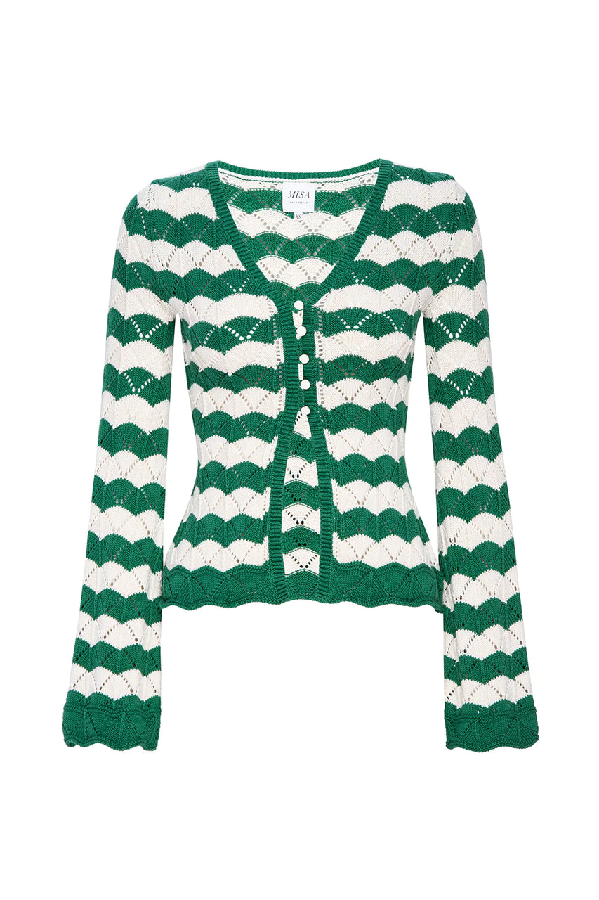 Nelly Top- Emerald Stripe