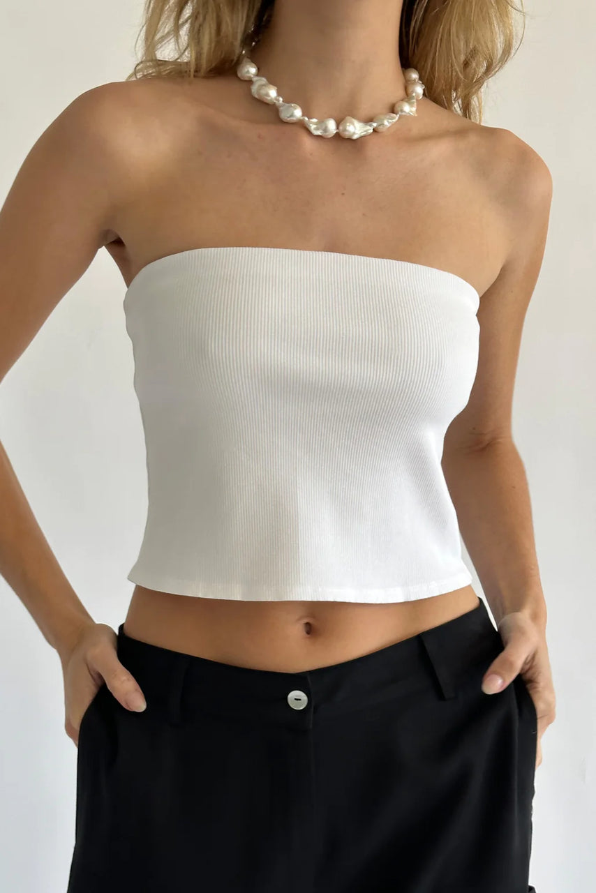 The Rib Tube Top - Creme