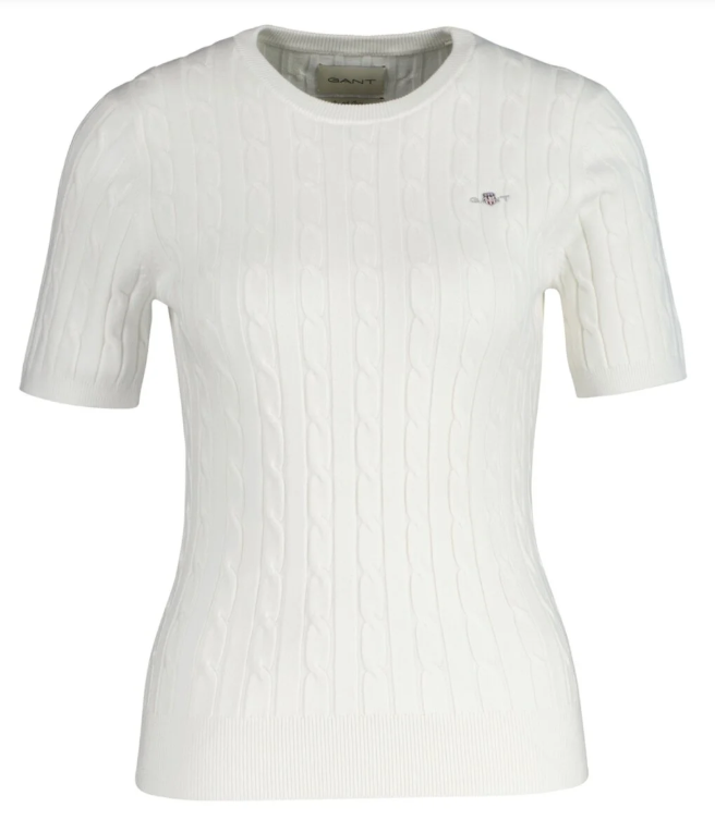 Cable Crew Neck-Eggshell