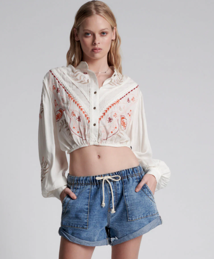 Hollywood Shabby Bandit Drawstring Boyfriend Short