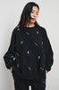 Varsity Sweatshirt - Black Champagne Embroidery