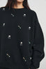 Varsity Sweatshirt - Black Champagne Embroidery