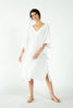 V Neck Formentera Linen Kaftan - Black