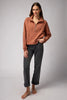 Shay Half Zip- Deep Rust