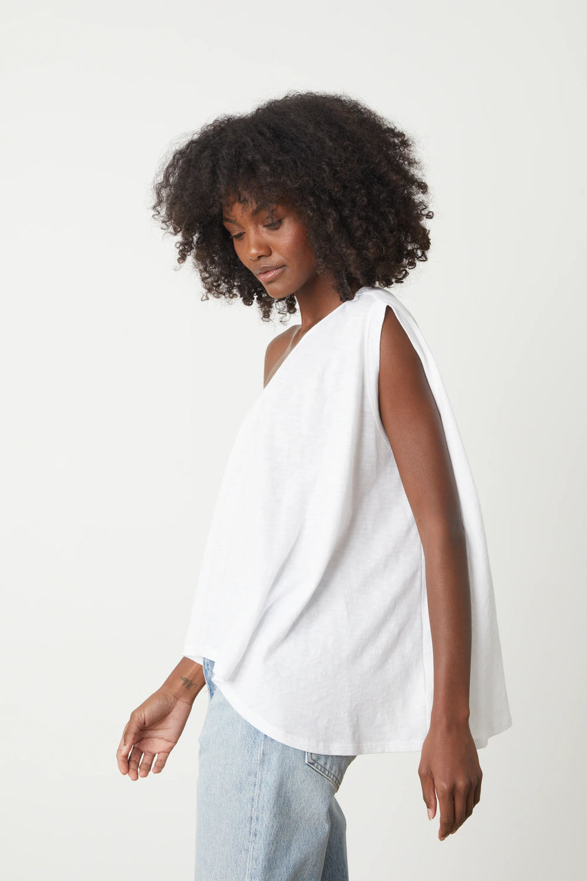 Vienna One Shoulder Top - White