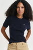 Cable Crew Neck- Evening Blue
