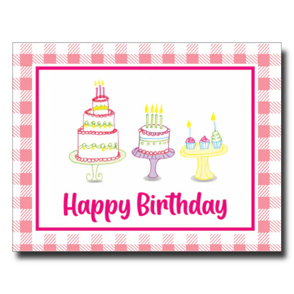 Gingham Frame Birthday Card