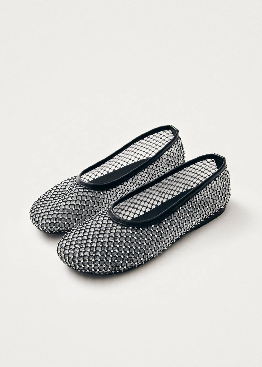 Lorain Mesh Glow Ballet Flats - Black