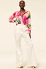 Roya Top- Blurred Hibiscus