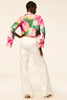 Roya Top- Blurred Hibiscus