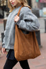 Knot Tote - Dark Brown Suede
