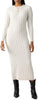 Cable Crew Neck Maxi Dress-Heather Chalk