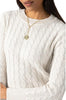 Cable Crew Neck Maxi Dress-Heather Chalk