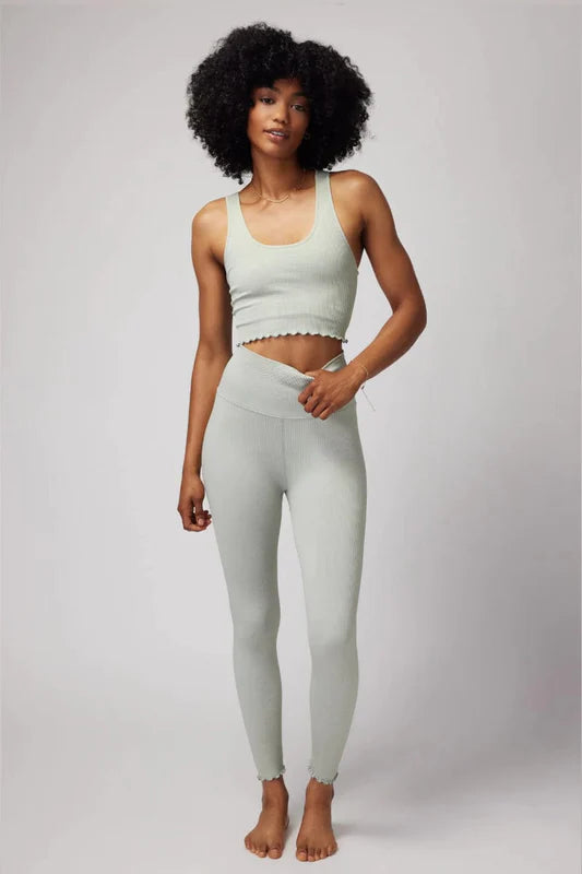 Love Sculpt Seamless 7/8 Ruffle Legging - Sage