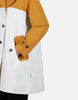 Double Breasted Grin Coat - Honey Brown/White