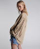 Johnny Lace Up Denim Shirt-Stone