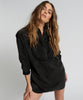 Blackout Tuxedo Shirt Dress- Black Acid