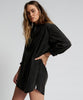 Blackout Tuxedo Shirt Dress- Black Acid