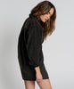 Blackout Tuxedo Shirt Dress- Black Acid